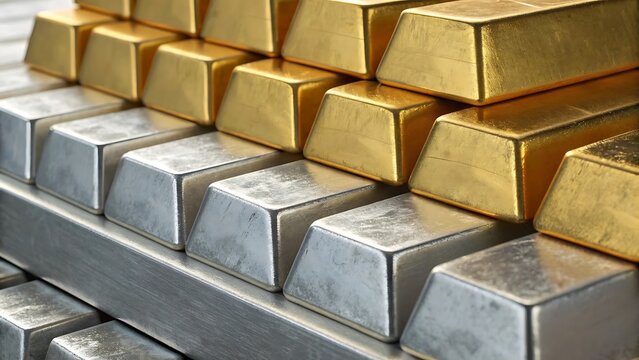 Stacks of gold and silver bars 1693782914
