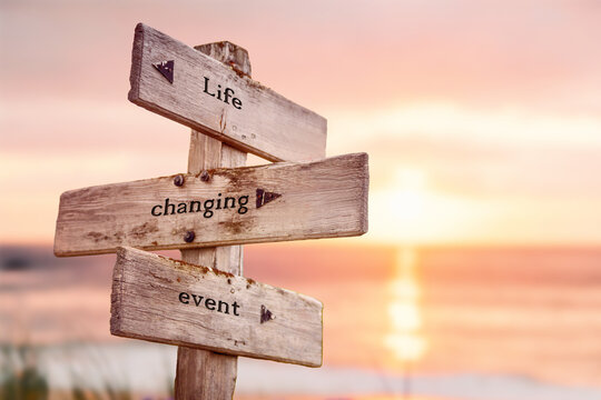 life changing event text signposts 513039738